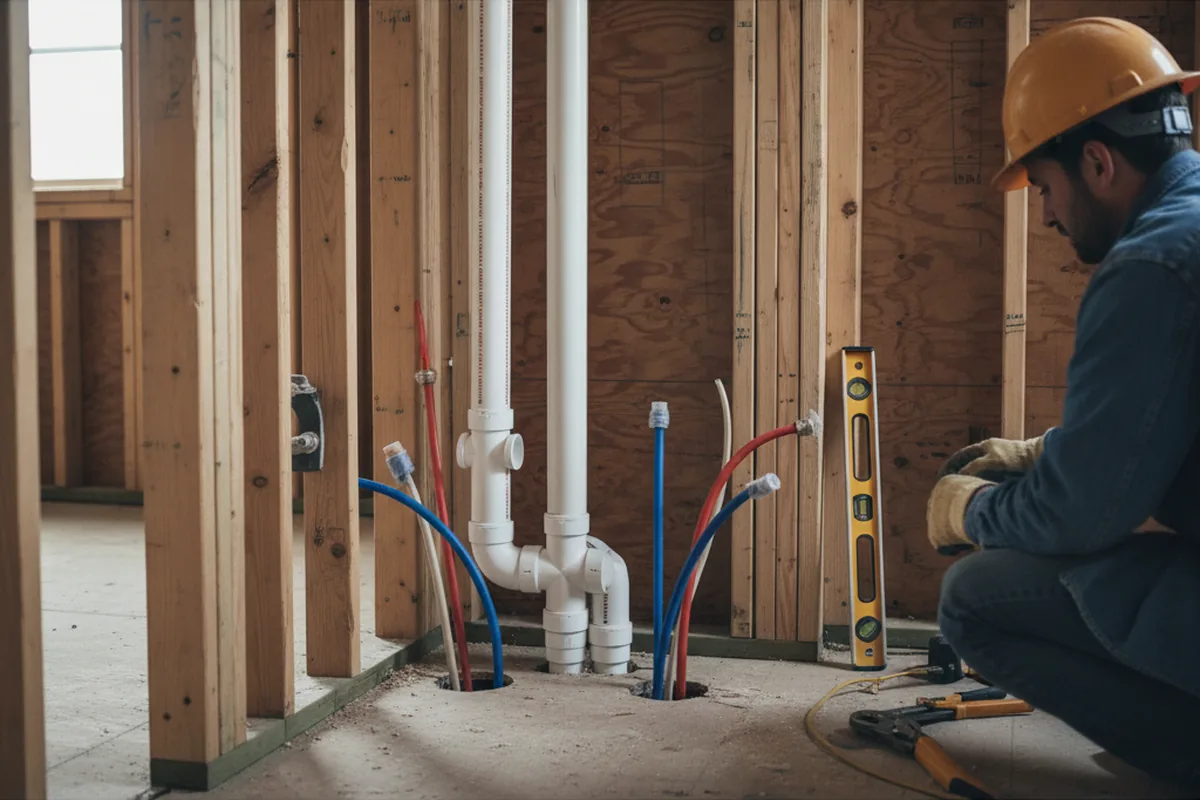 Drain and supply rough-in during Drain Cleaning in Pikesville